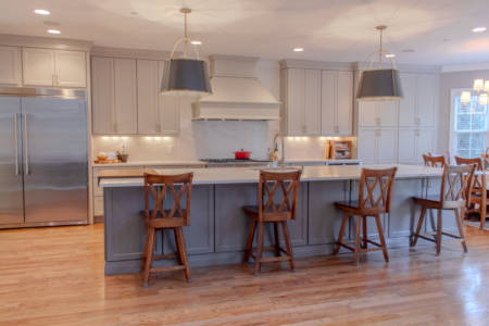 Nolensville Kitchen Remodel, wood floors, cabinets, quartz countertops