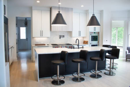 Franklin Tennessee Modern Kitchen Remodel Black and white Cabinets