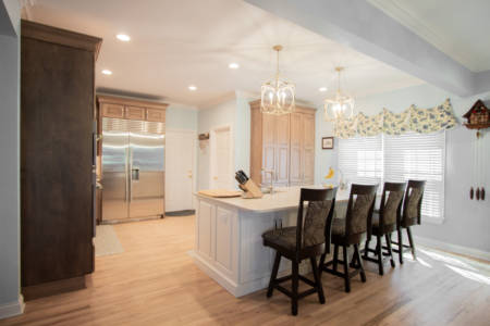 Franklin Tennessee Kitchen Remodel  White Island Wood Cabinets